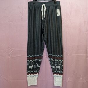 PJ Salvage Heather Charcoal Reindeer Christmas Pajama Pants Size 1X